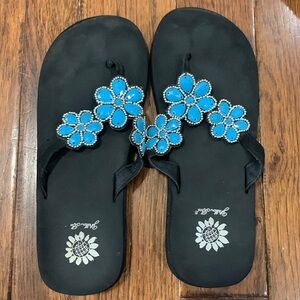 Yellow Box Rhinestone Flip Flops